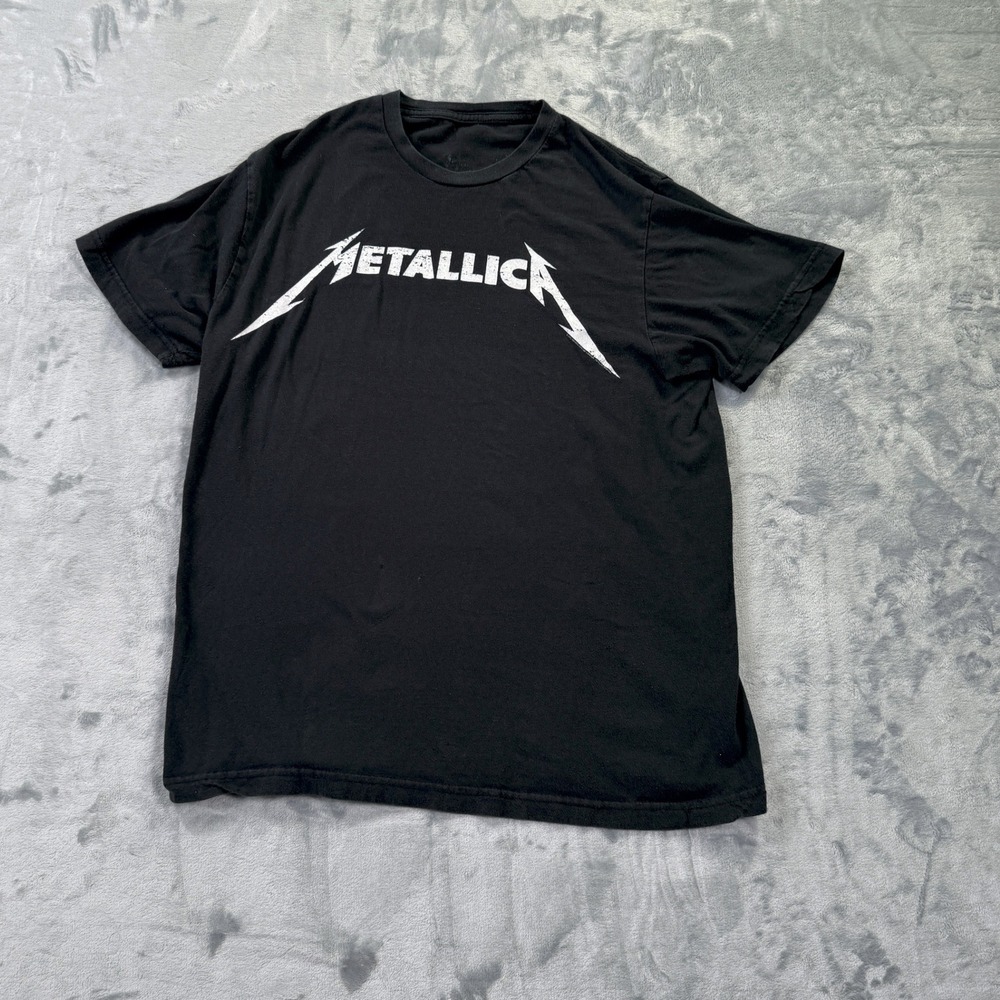 Metallica Graphic T-Shirt Black Short Sleeve Band Logo Tee Mens Large